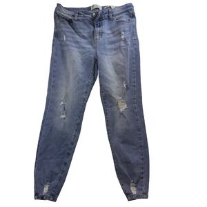 RE Generation Celebrity Pink Distressed Denim Jogger Jeans Size 13/31‎